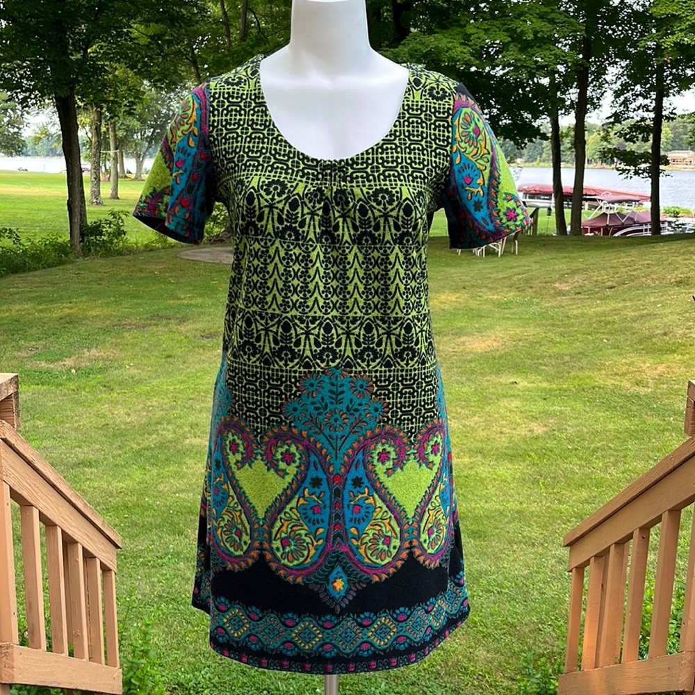 Purplish London fabulous fabric on dress M